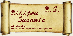 Milijan Susanić vizit kartica